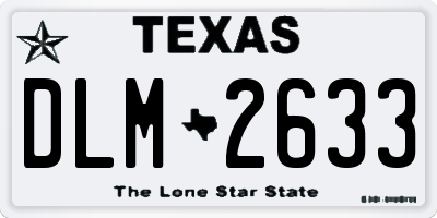 TX license plate DLM2633