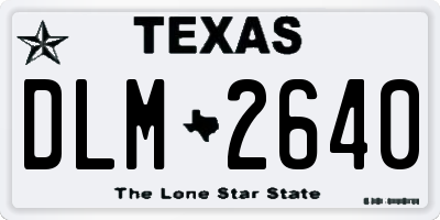 TX license plate DLM2640