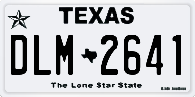 TX license plate DLM2641