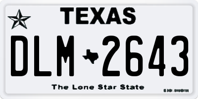 TX license plate DLM2643