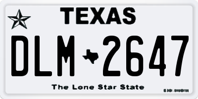 TX license plate DLM2647