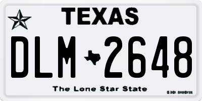 TX license plate DLM2648