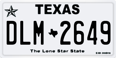 TX license plate DLM2649