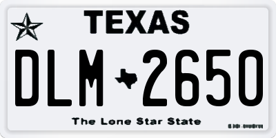 TX license plate DLM2650