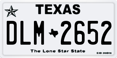 TX license plate DLM2652