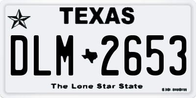 TX license plate DLM2653