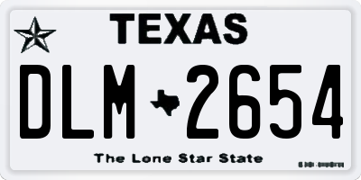 TX license plate DLM2654