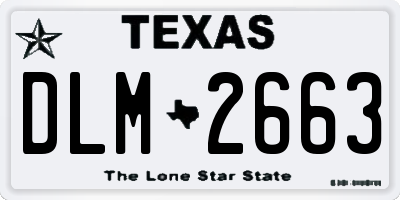 TX license plate DLM2663