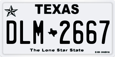 TX license plate DLM2667