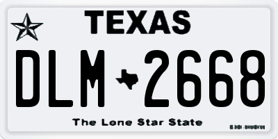 TX license plate DLM2668
