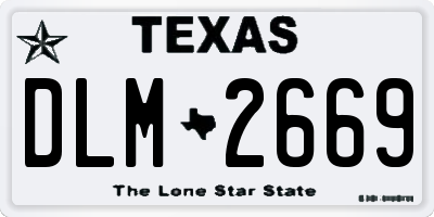 TX license plate DLM2669