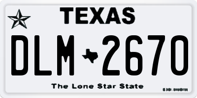 TX license plate DLM2670