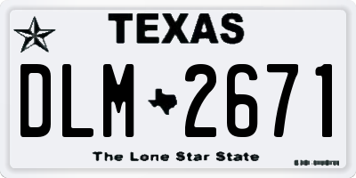 TX license plate DLM2671