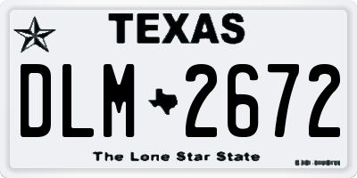 TX license plate DLM2672