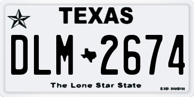 TX license plate DLM2674