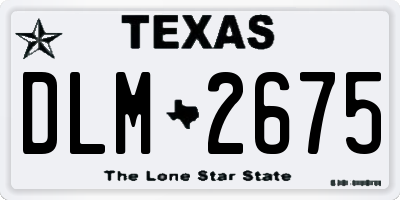 TX license plate DLM2675
