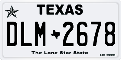 TX license plate DLM2678