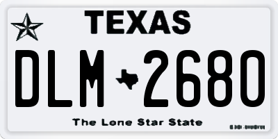 TX license plate DLM2680