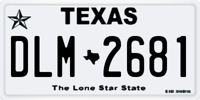 TX license plate DLM2681