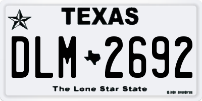 TX license plate DLM2692