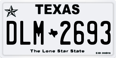 TX license plate DLM2693