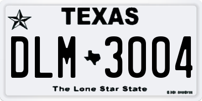 TX license plate DLM3004