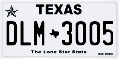 TX license plate DLM3005