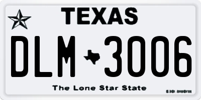 TX license plate DLM3006