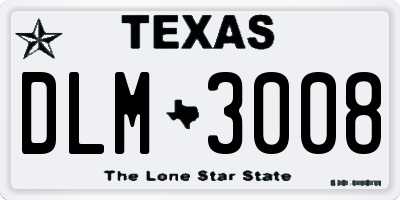 TX license plate DLM3008
