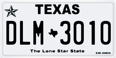TX license plate DLM3010