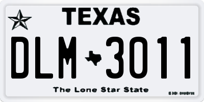 TX license plate DLM3011