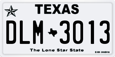 TX license plate DLM3013