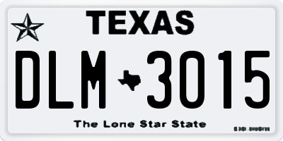 TX license plate DLM3015