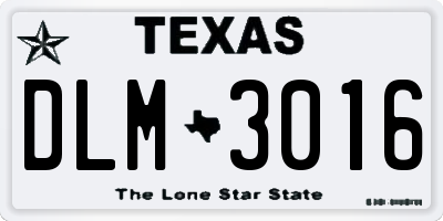 TX license plate DLM3016