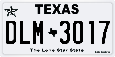 TX license plate DLM3017