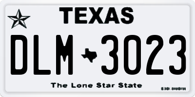 TX license plate DLM3023