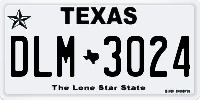 TX license plate DLM3024