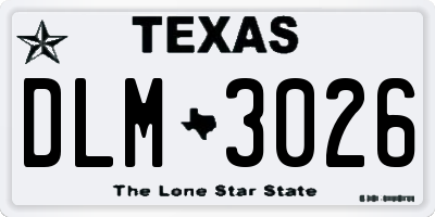 TX license plate DLM3026