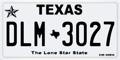 TX license plate DLM3027