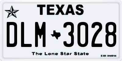 TX license plate DLM3028
