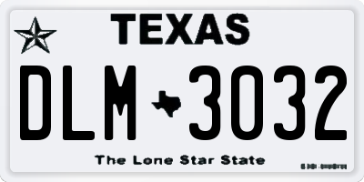 TX license plate DLM3032