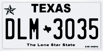 TX license plate DLM3035