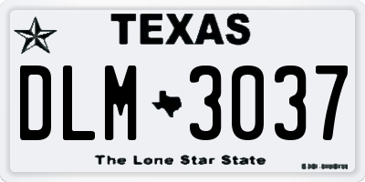 TX license plate DLM3037