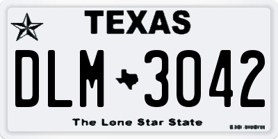 TX license plate DLM3042