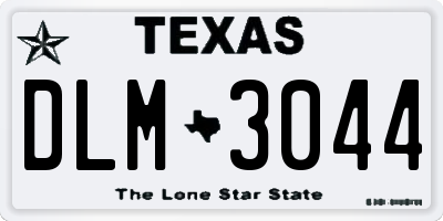 TX license plate DLM3044