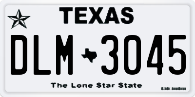 TX license plate DLM3045