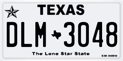 TX license plate DLM3048