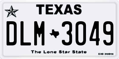 TX license plate DLM3049