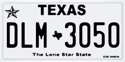 TX license plate DLM3050