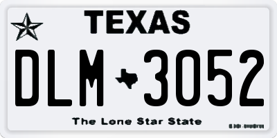 TX license plate DLM3052